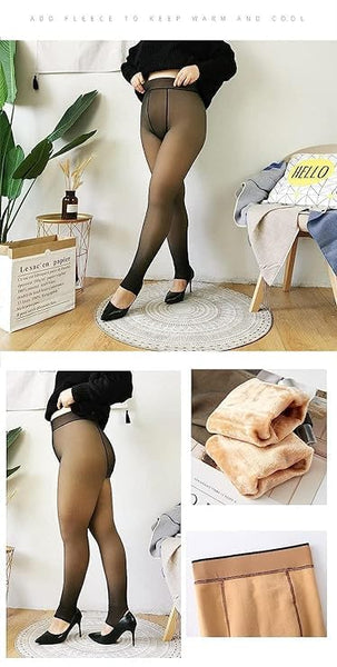 Non-Transparent Winter Fur Leggings