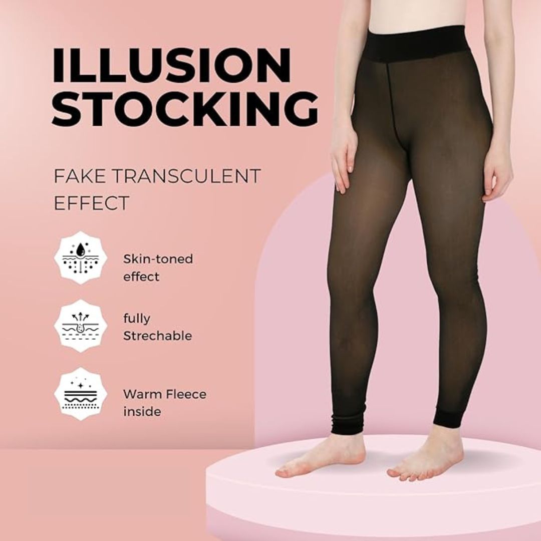 Non-Transparent Winter Fur Leggings