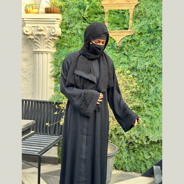 Black Abaya (handwork on sleeves)