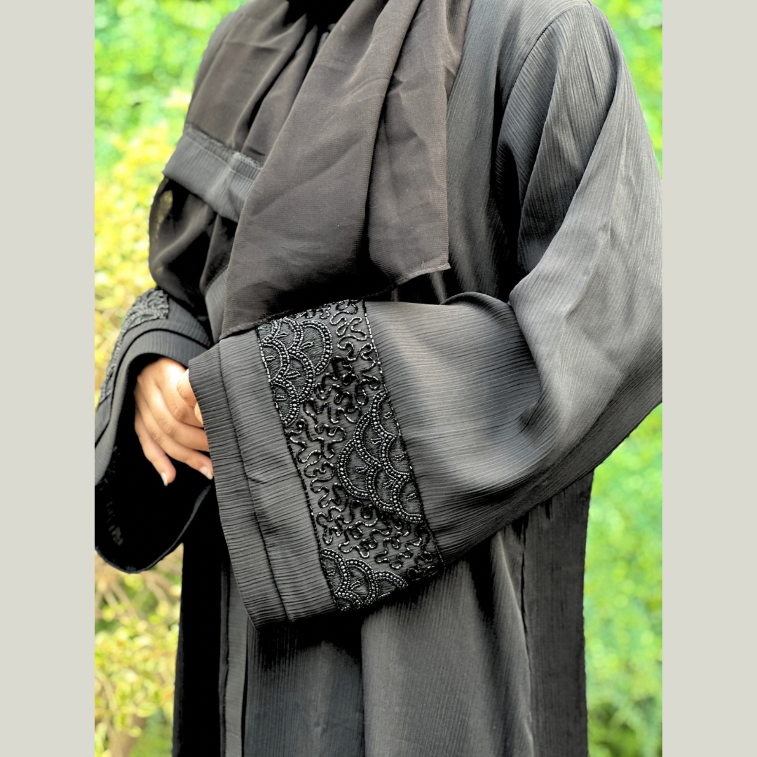 Black Abaya (handwork on sleeves)