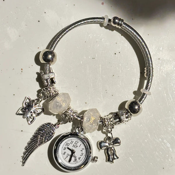 Bracelet Watch-Wings, Butterfly (silver)