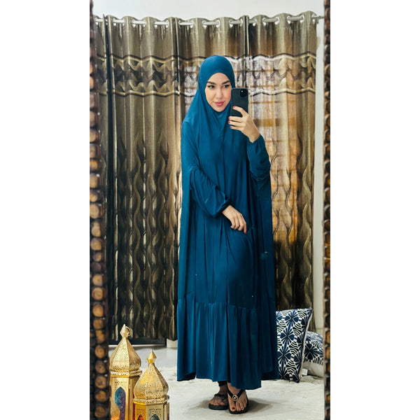 Blue One Piece Jilbab Set