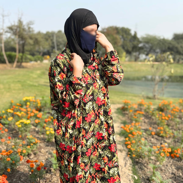 floral print Hood jilbab