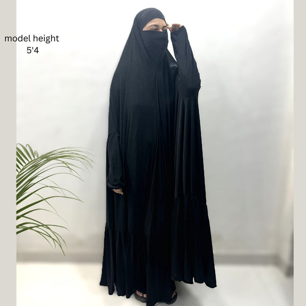 Black One Piece Jilbab Set