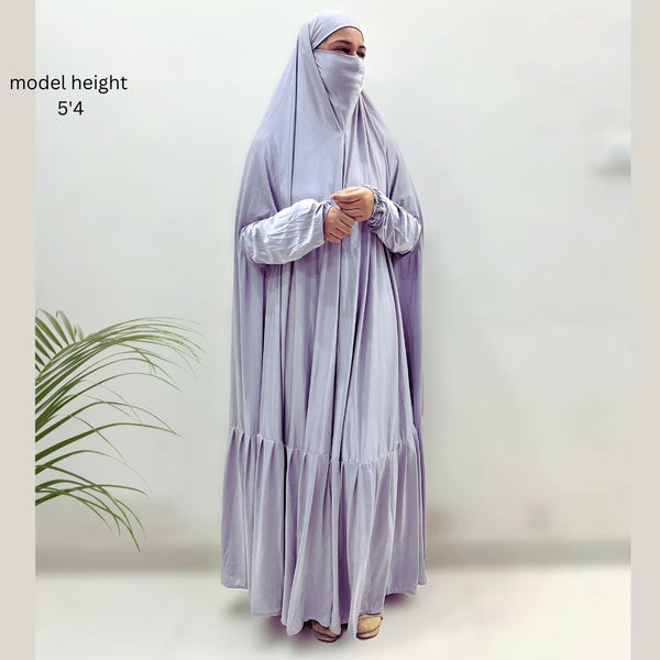 Light Grey One Piece Jilbab Set