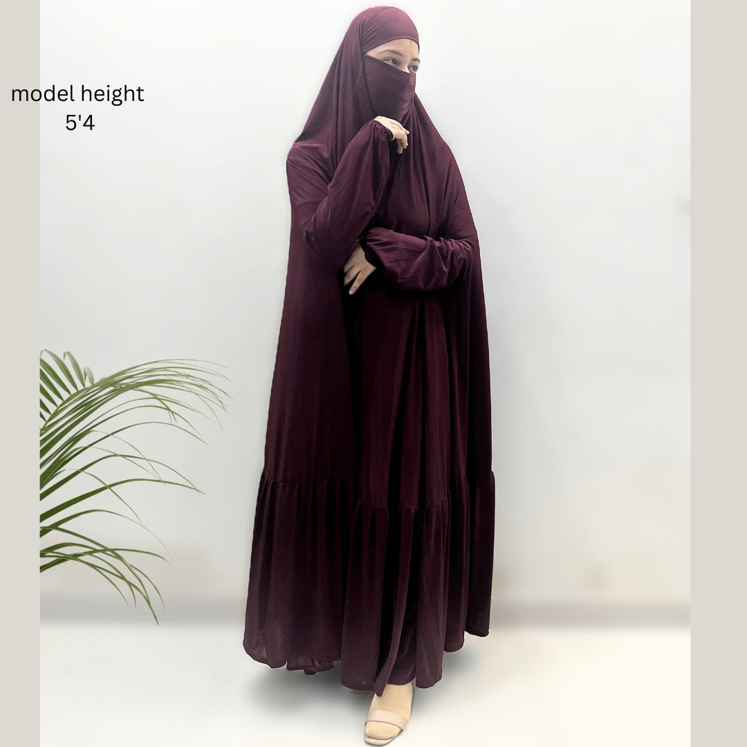Wine One Piece Jilbab Set