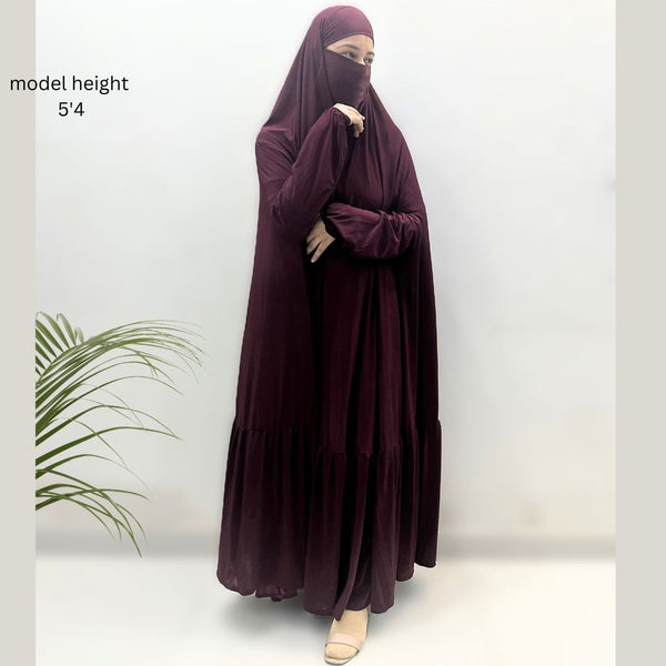 Wine One Piece Jilbab Set