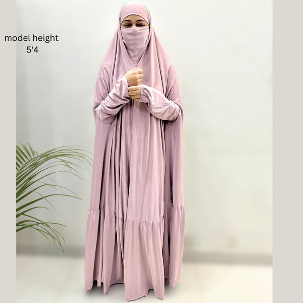 Light Pink One Piece Jilbab Set