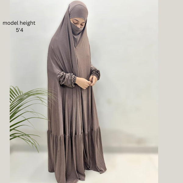 Blush Brown One Piece Jilbab Set