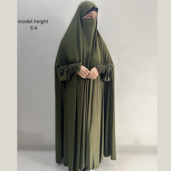 Olive Green One Piece Jilbab Set