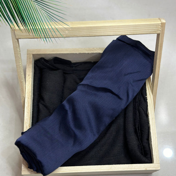 Navy Blue Muna Satin Hijab