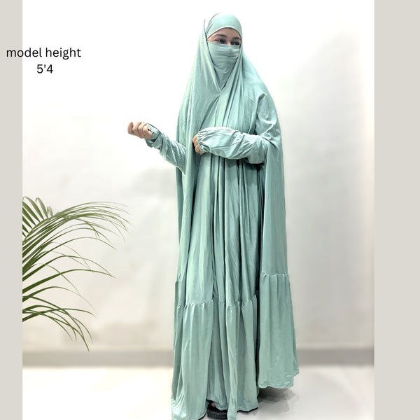 Sage Green One Piece Jilbab Set