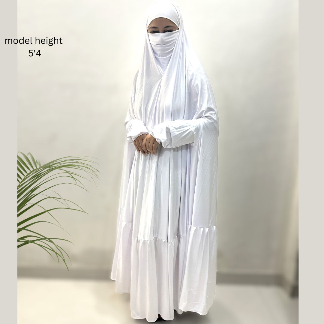 White One Piece Jilbab Set